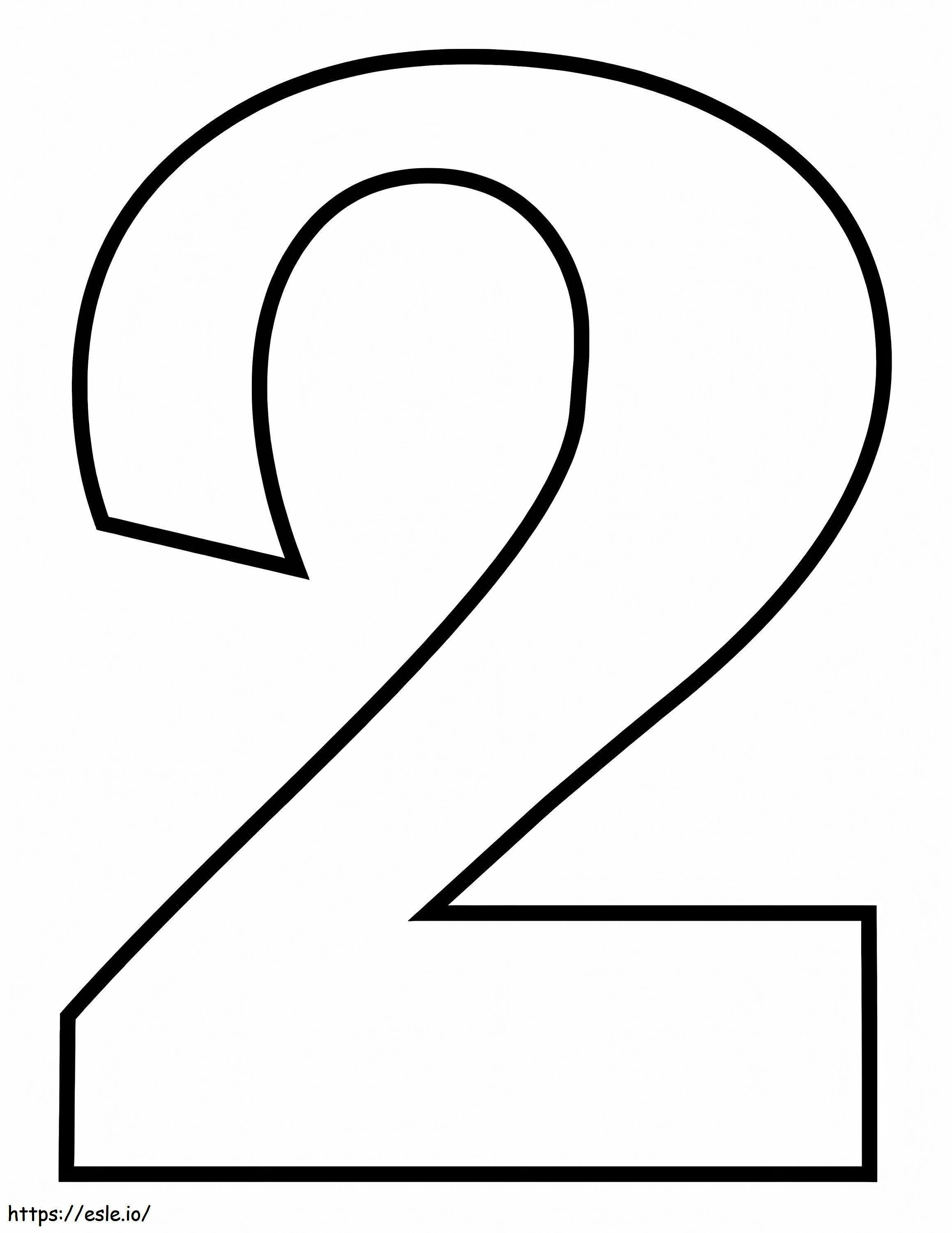 Number 2 Printable coloring page