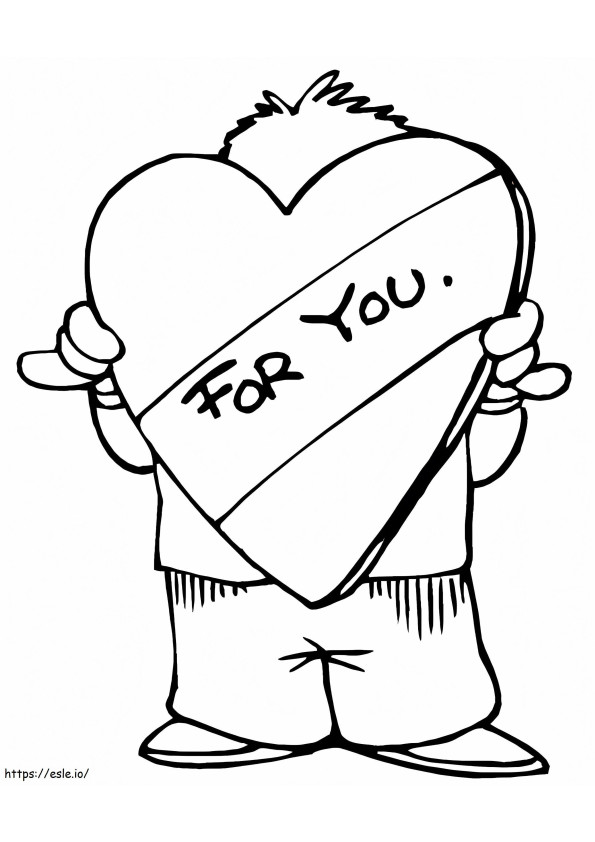 For You Valentine Heart coloring page