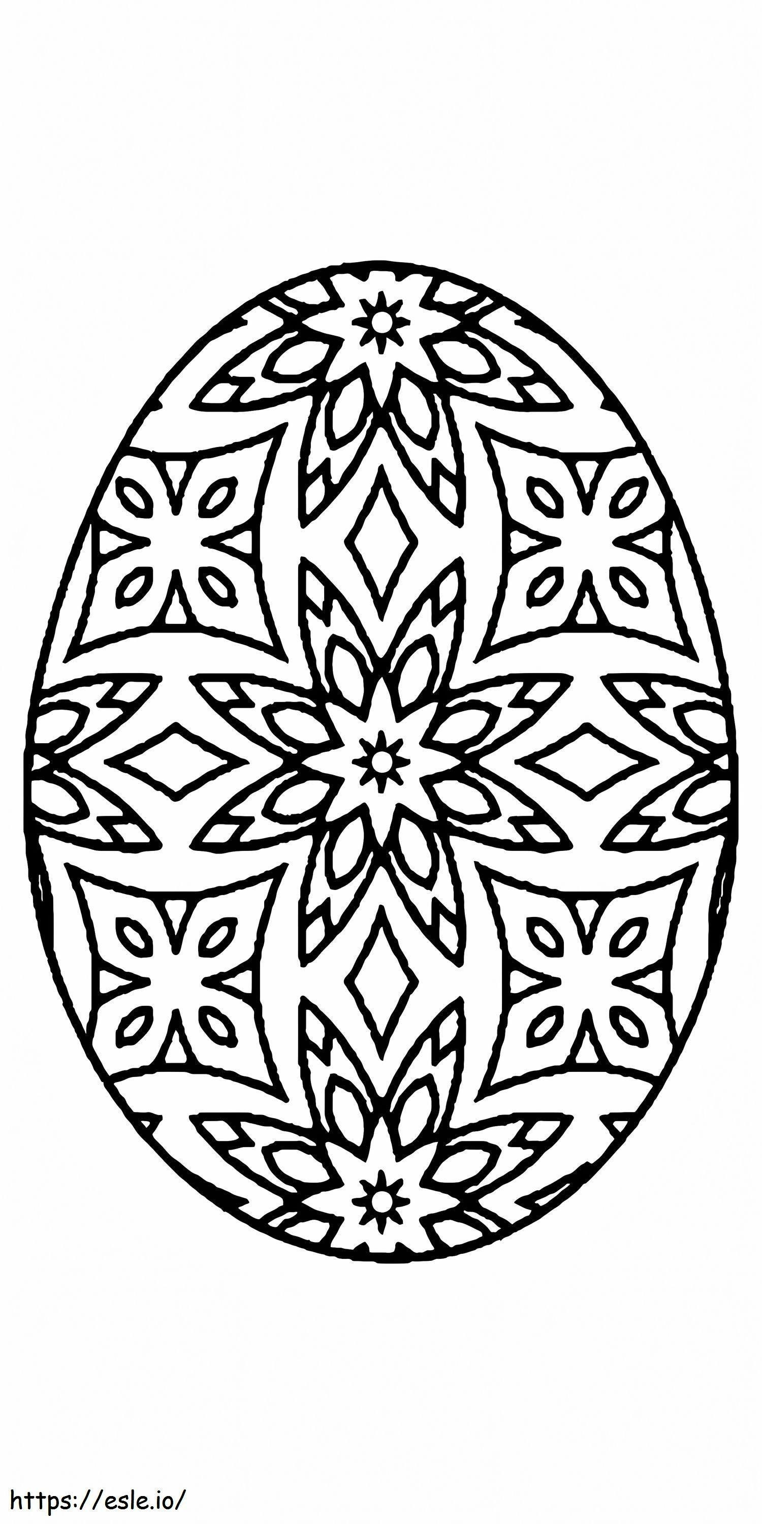 印刷可能なイースターエッグの花のパターン 8 ぬりえ - 塗り絵