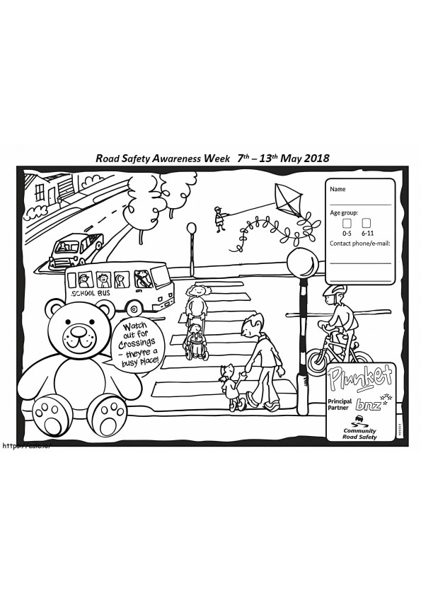 Road Safety Awareness Week coloring page