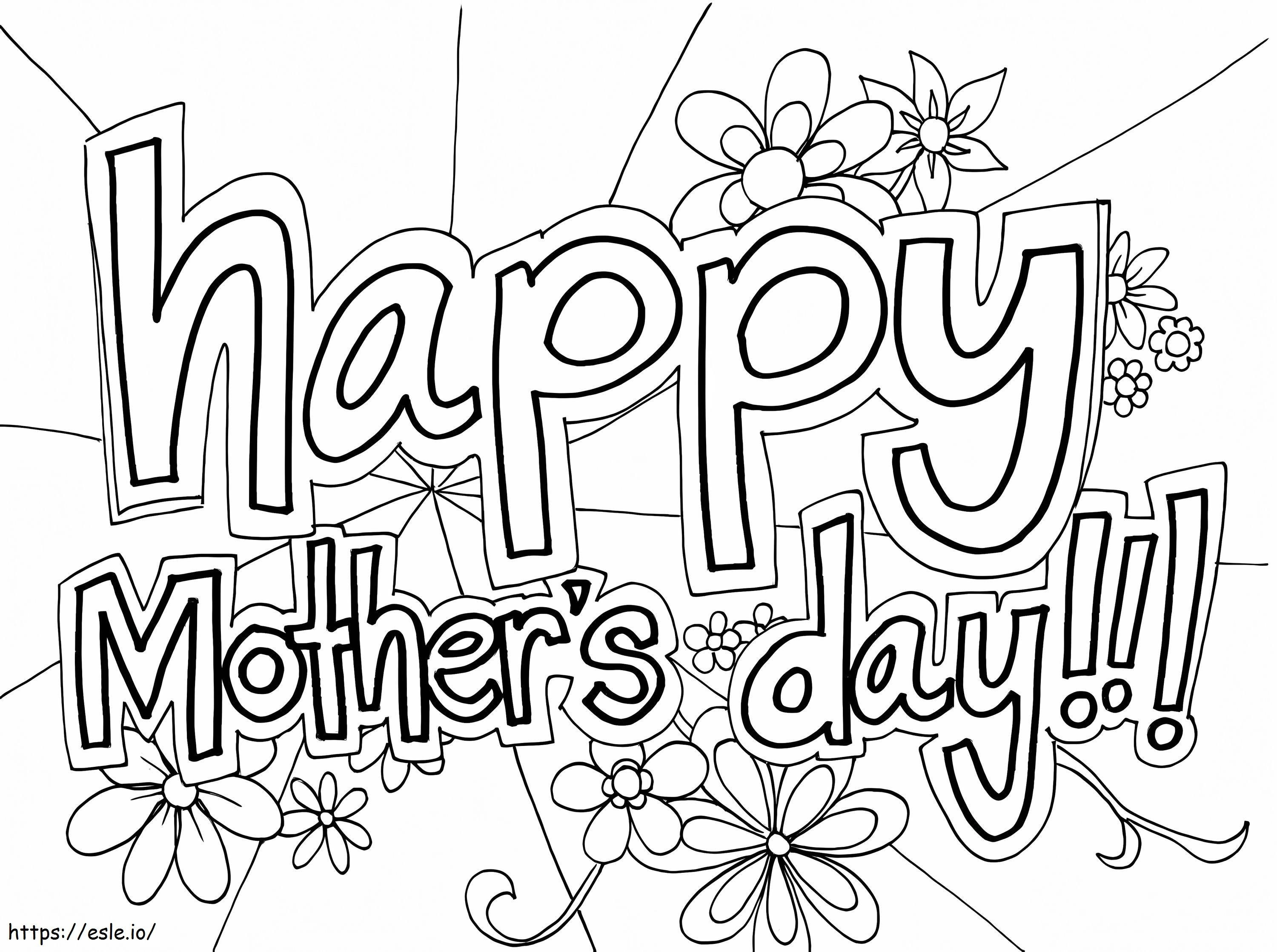 Feliz Dia das Mães 24 para colorir