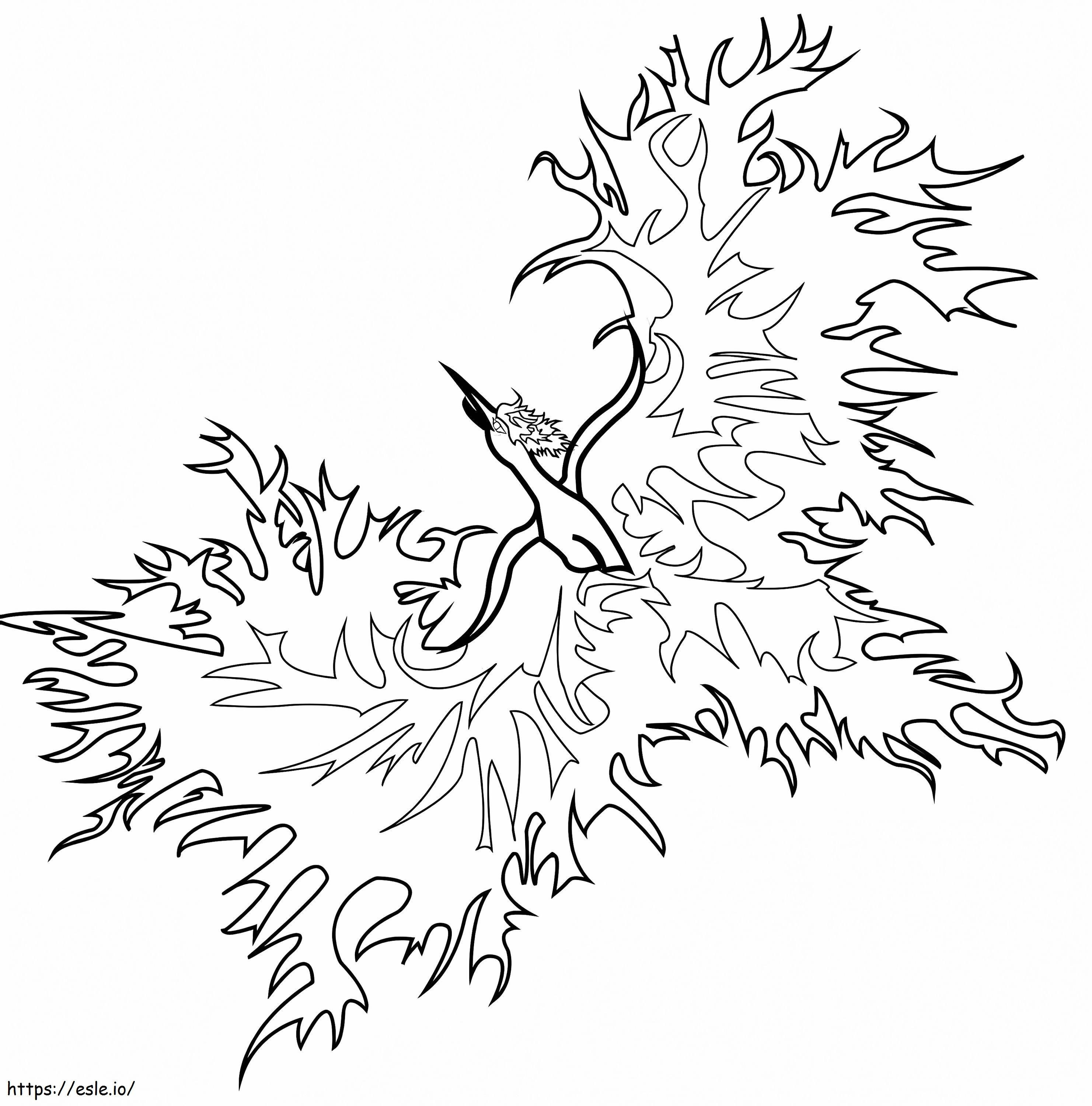 Fire Phoenix coloring page