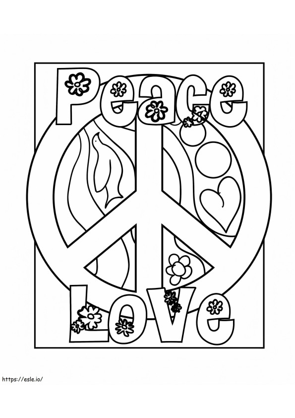 Peace Love coloring page