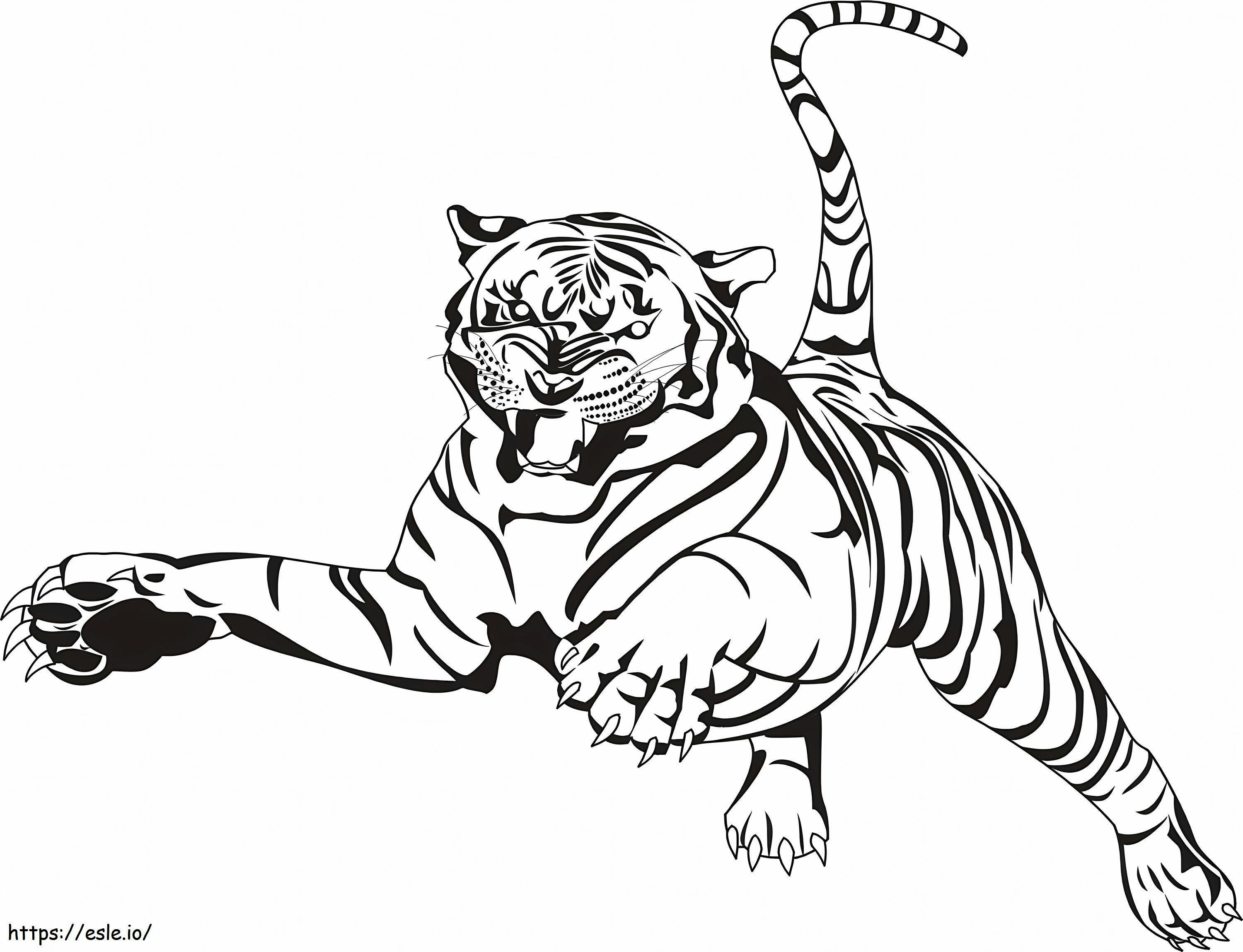 Tiger Attack coloring page