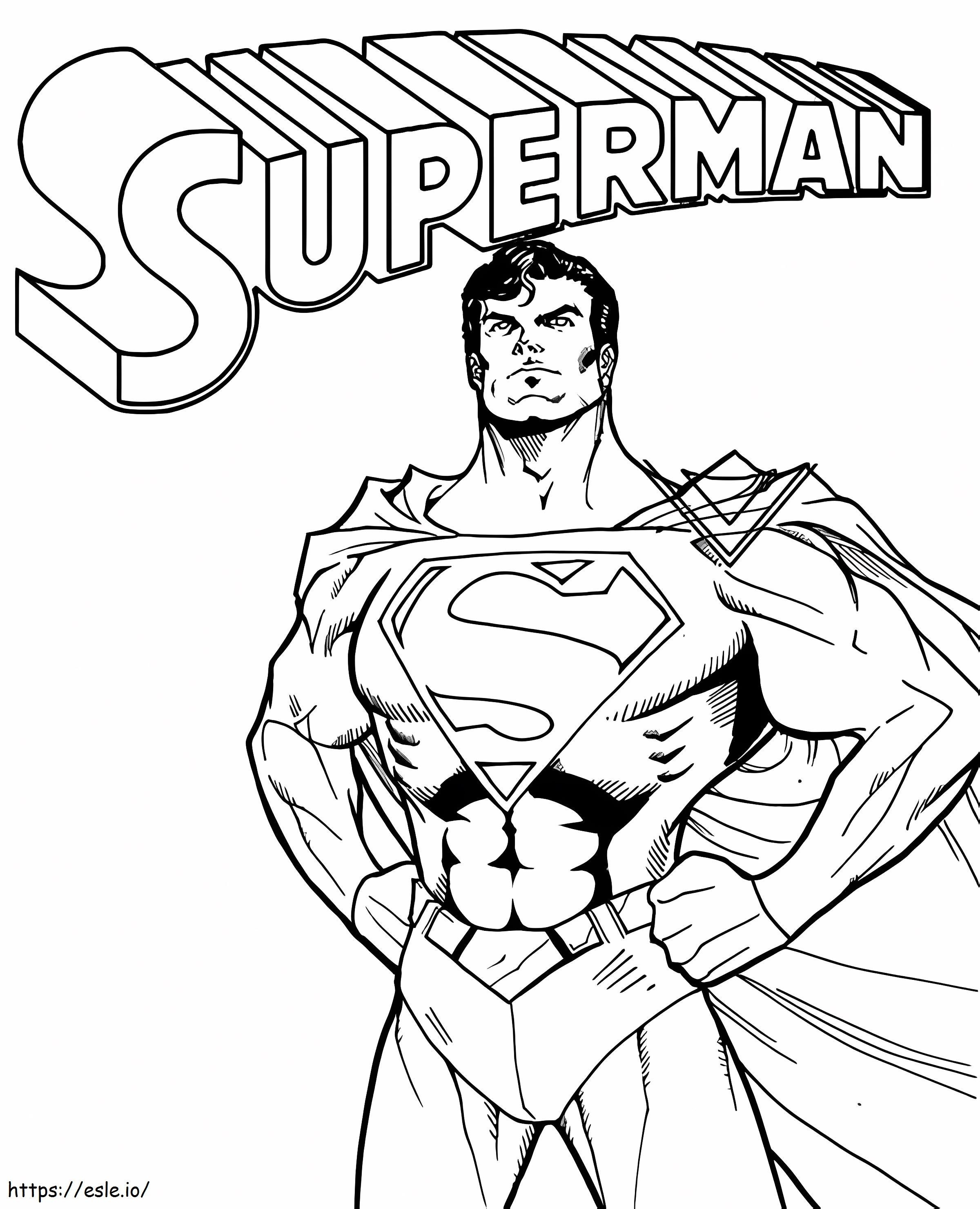 スーパーマンはクールに見える ぬりえ - 塗り絵