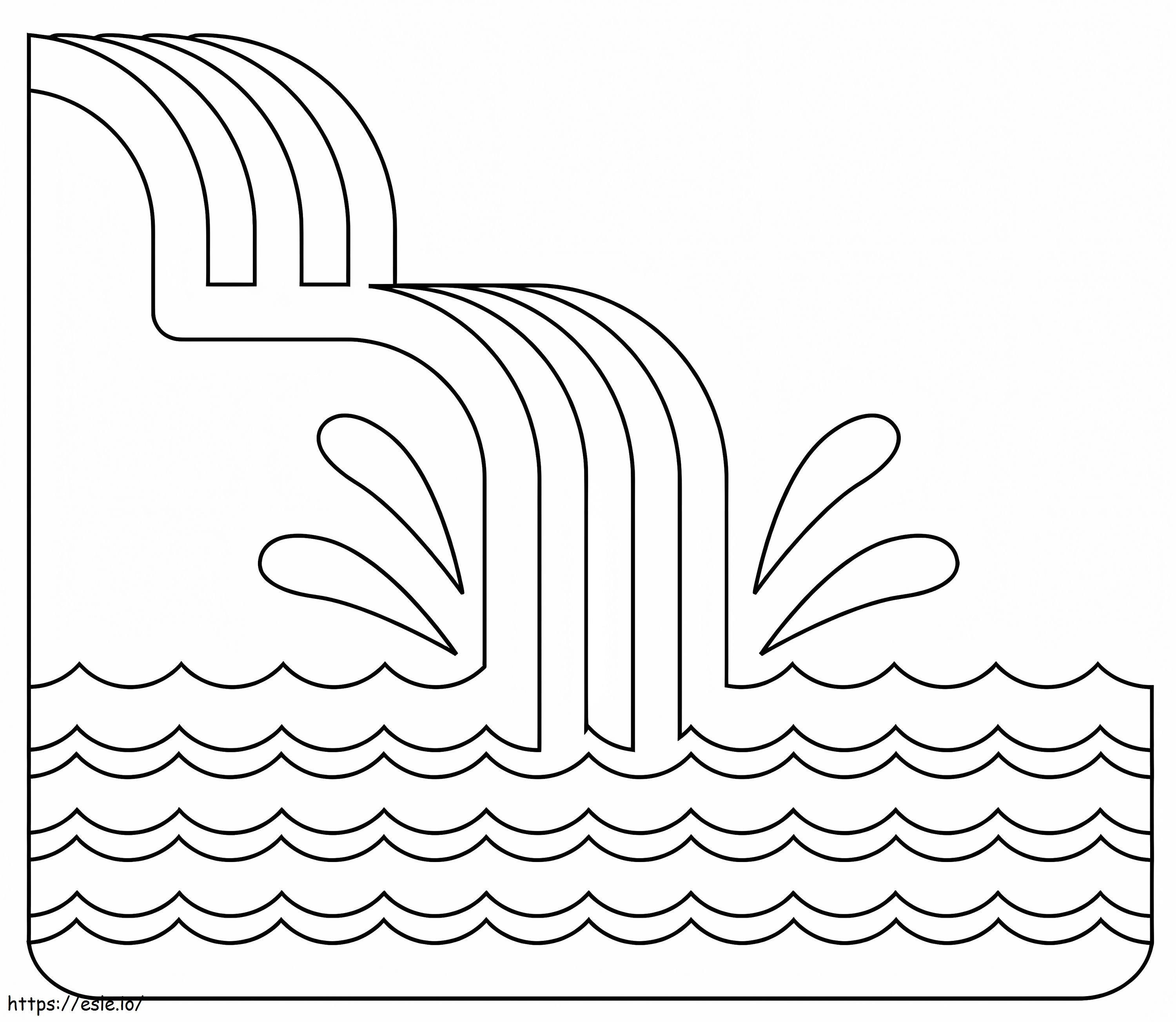 Waterfall 2 coloring page