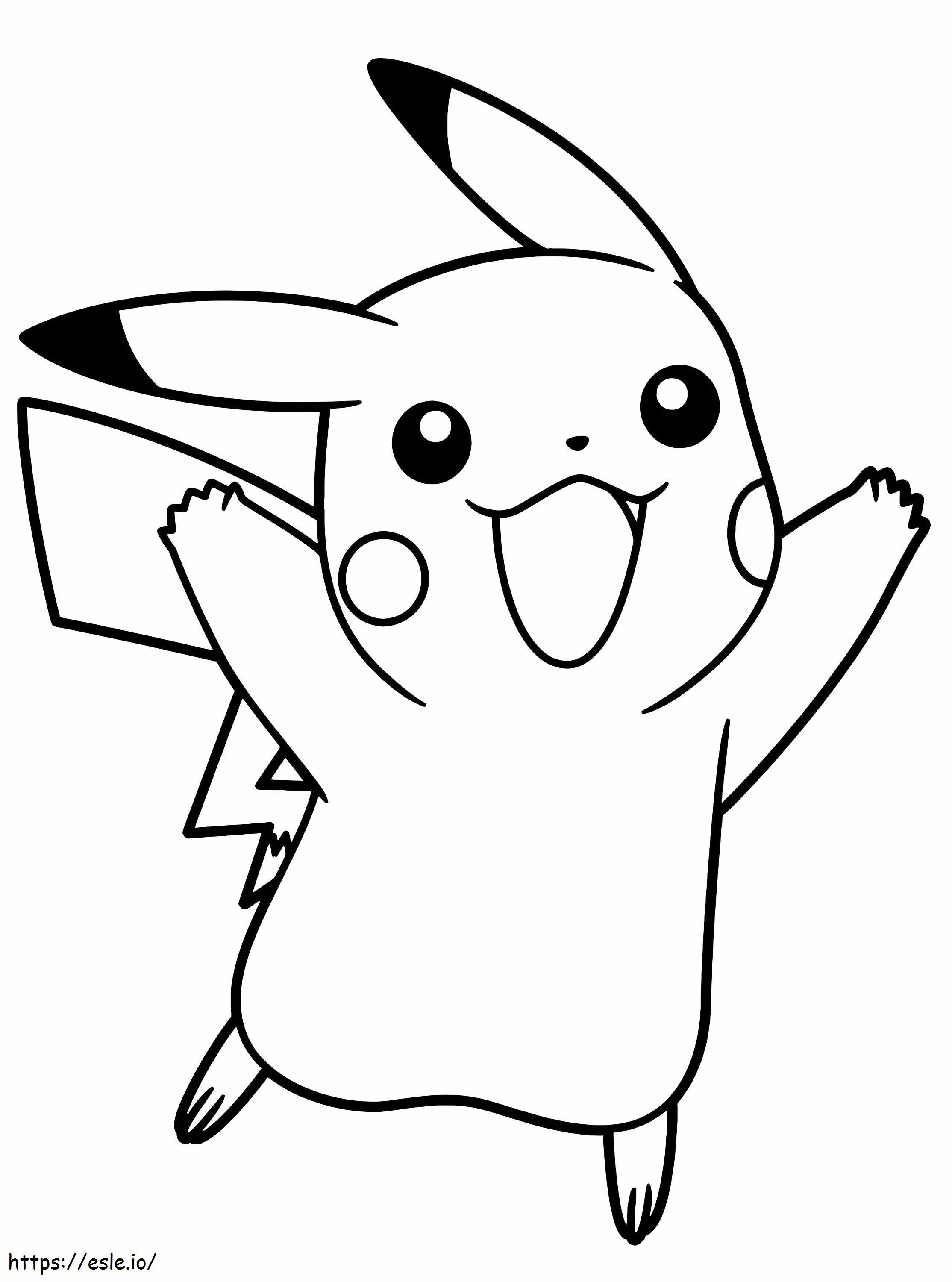 Feliz Pikachu para colorir