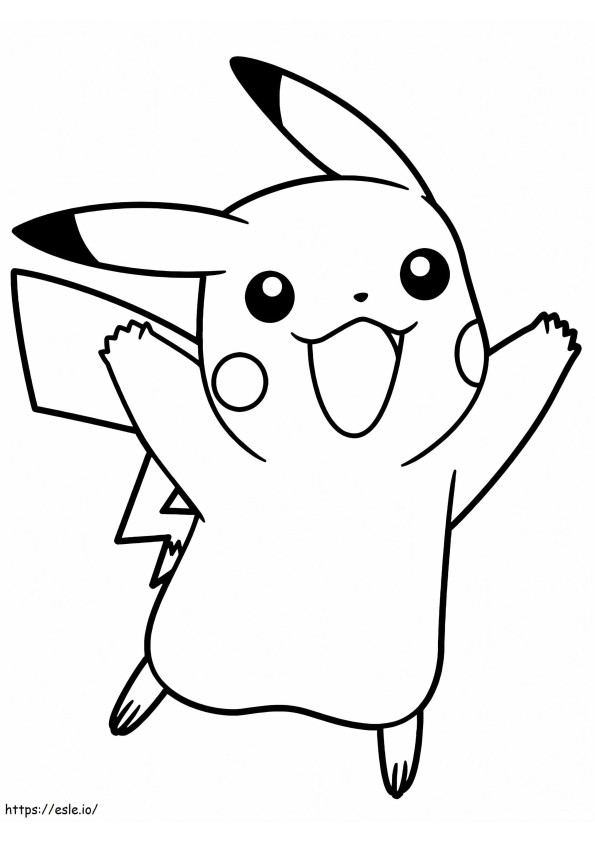 Pikachu feliz para colorear