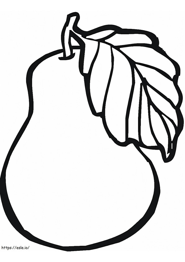 Simple Pear Fruit 2 coloring page