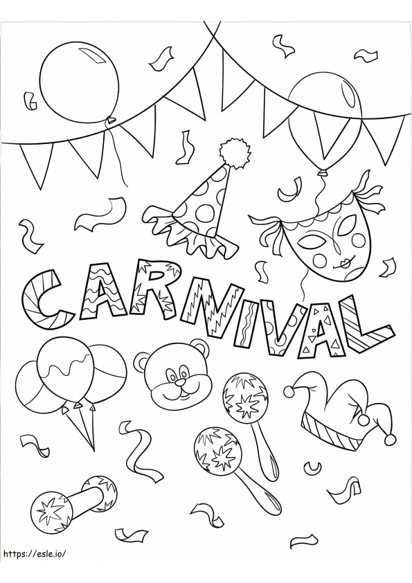Carnaval imprimabil de colorat
