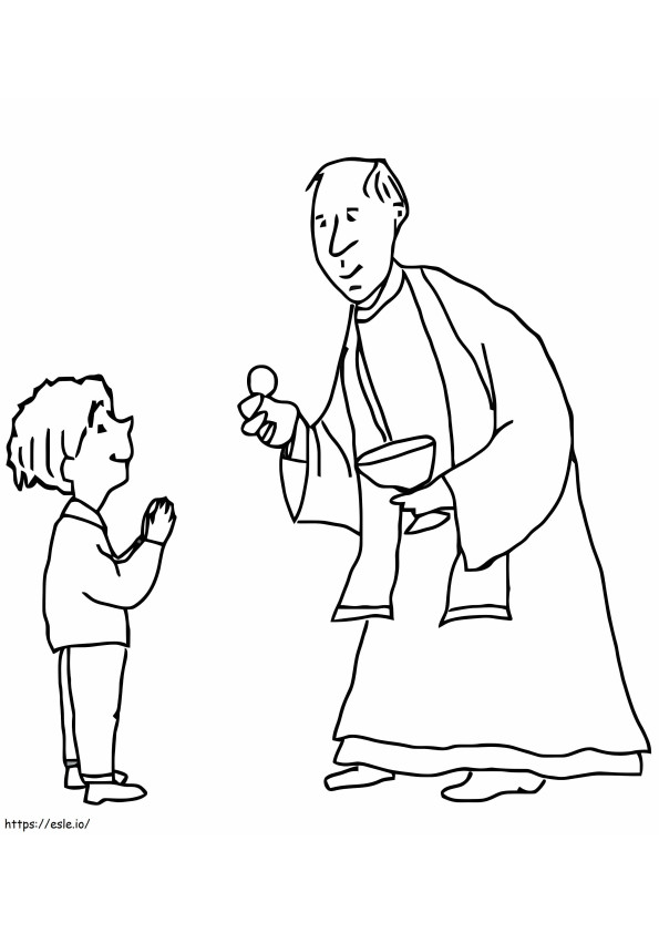 Printable Receiving Communion coloring page
