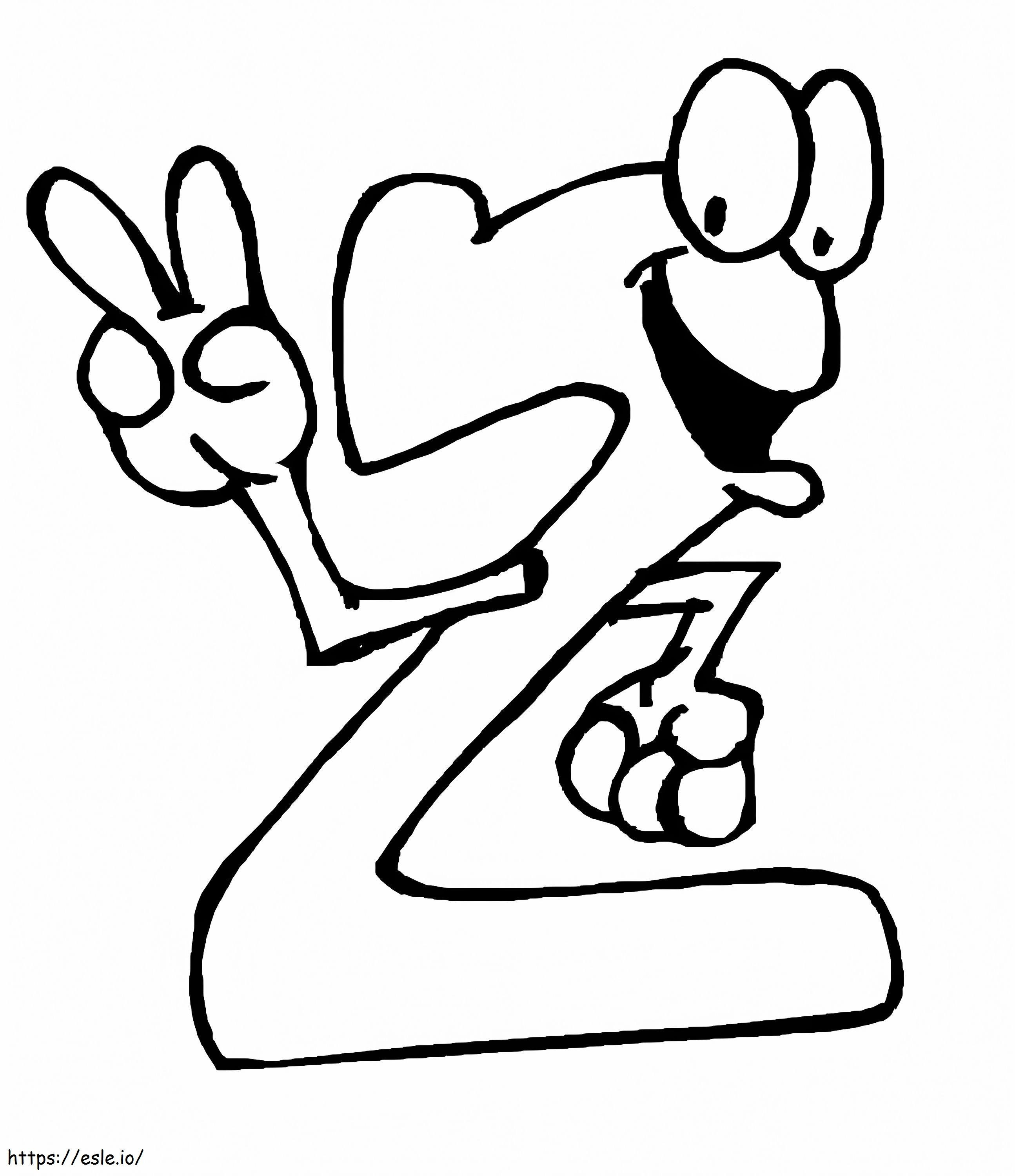 Cartoon Number 2 coloring page