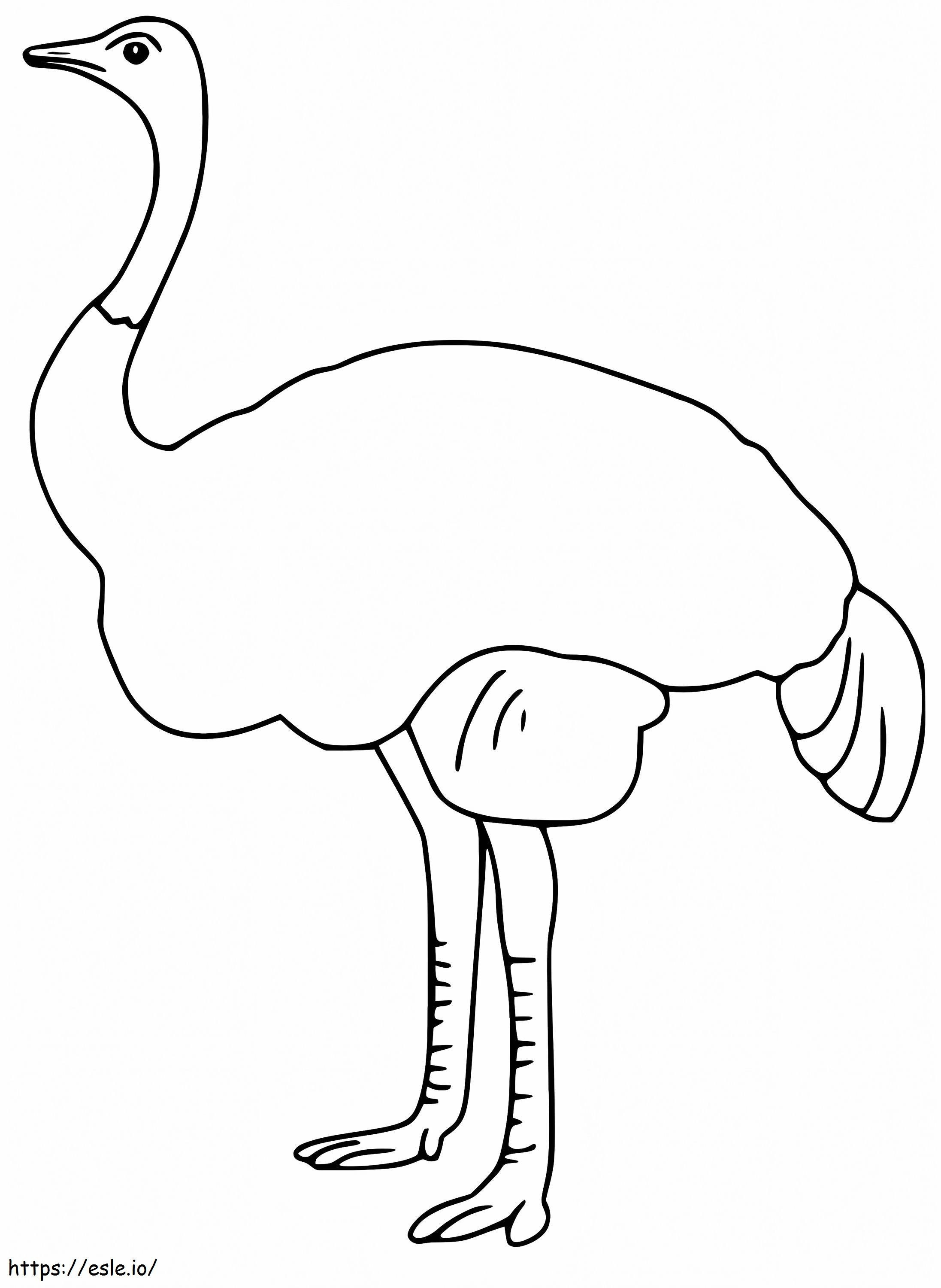 Un semplice emù da colorare