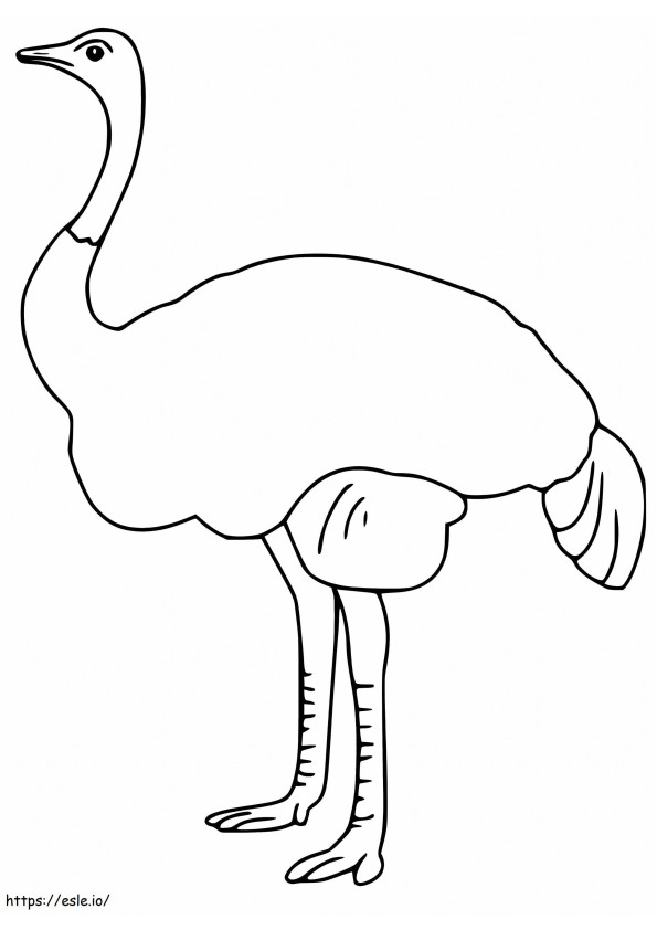 Een simpele emoe kleurplaat