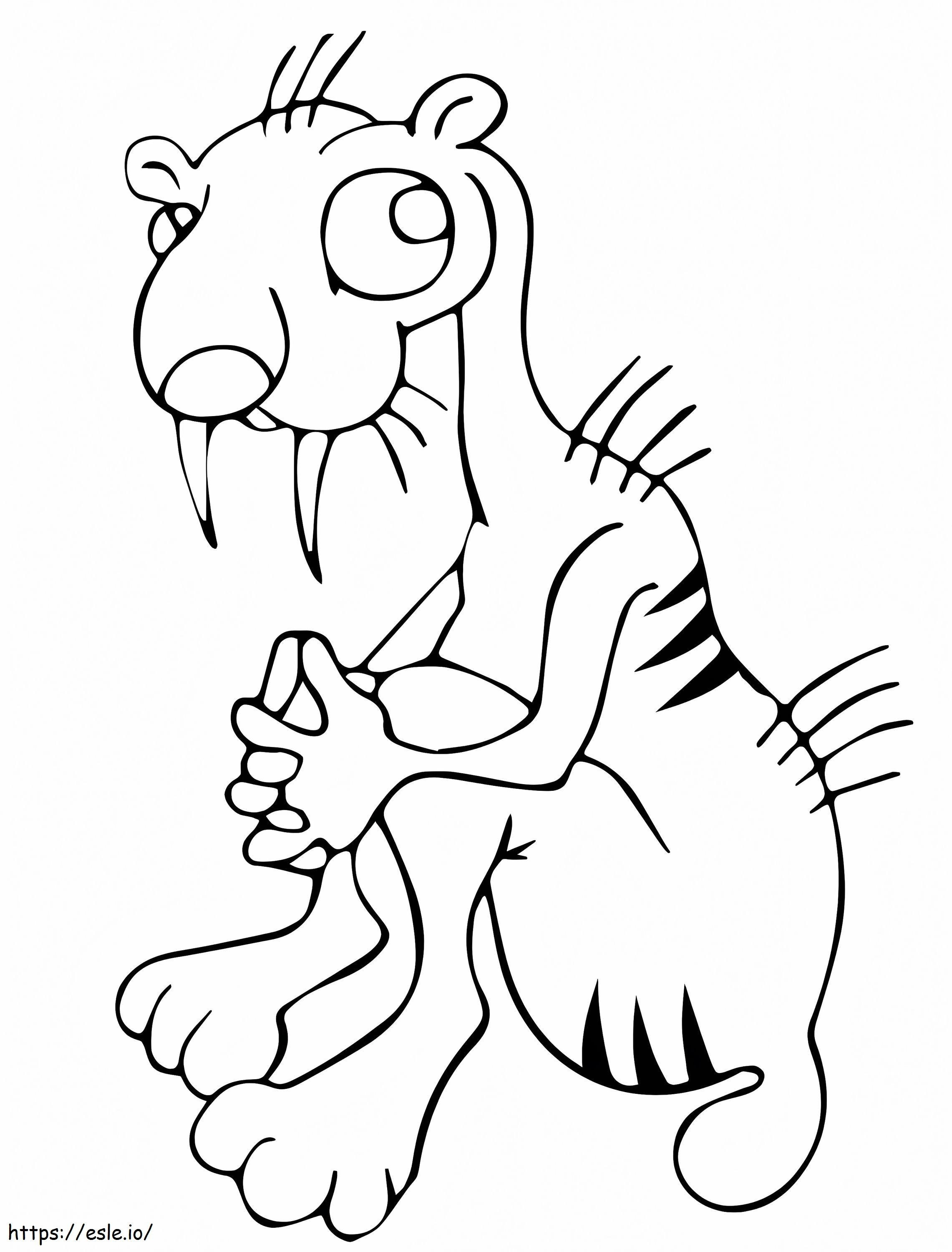 Ugly Saber Tooth Tiger coloring page