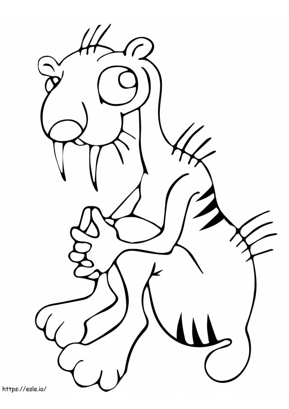 Ugly Saber Tooth Tiger coloring page