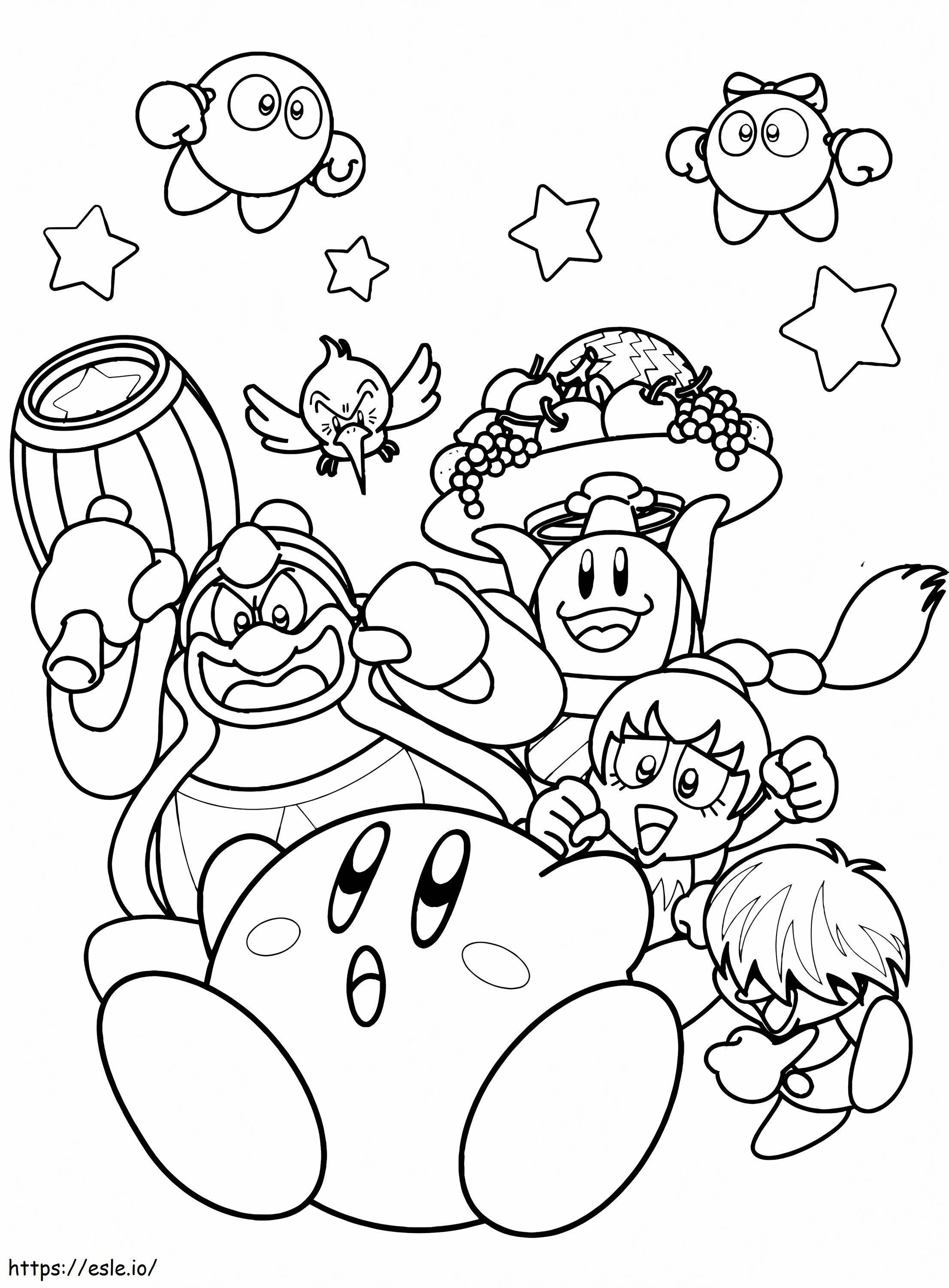 Adorável Kirby para colorir