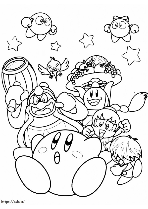 Coloriage Kirby adorable à imprimer dessin