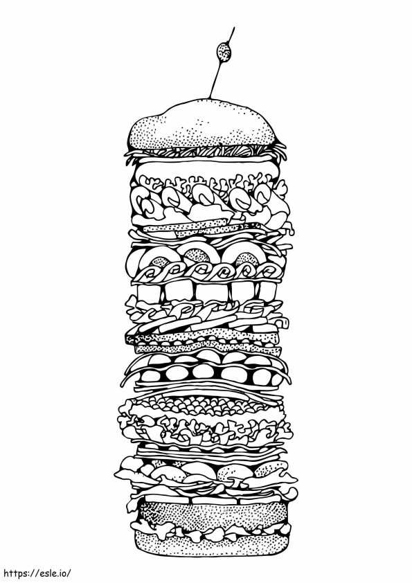Burger Besar yang enak Gambar Mewarnai