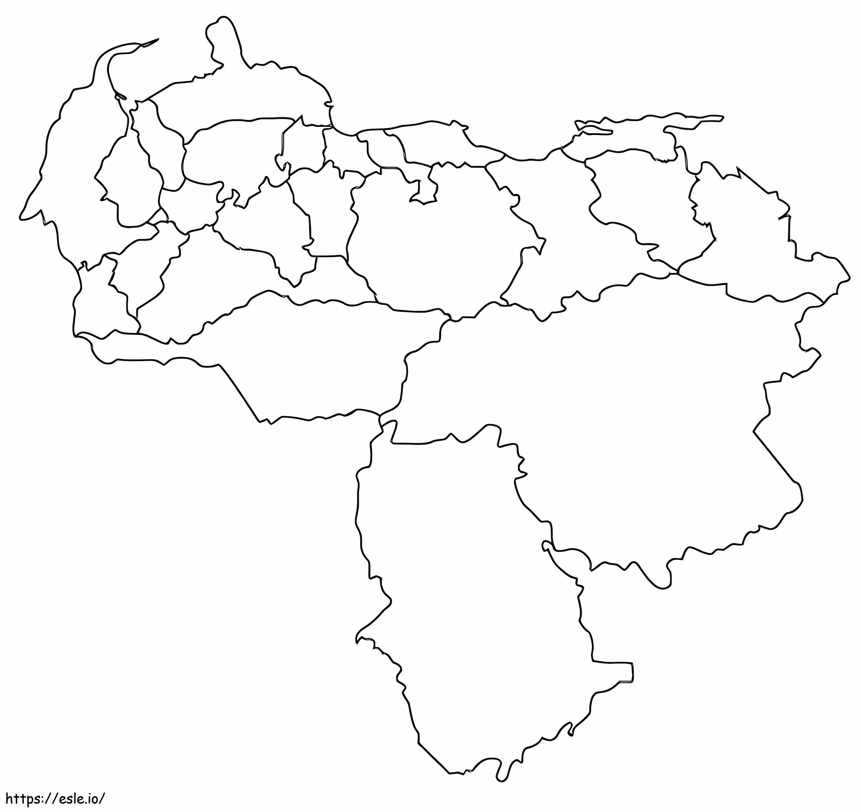 Mapa da Venezuela para colorir