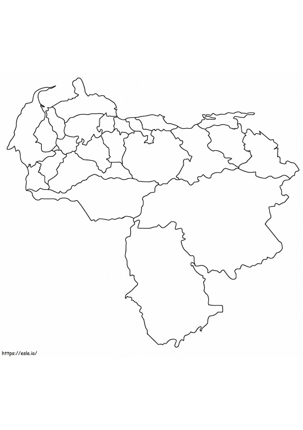 Mapa De Venezuela para colorear