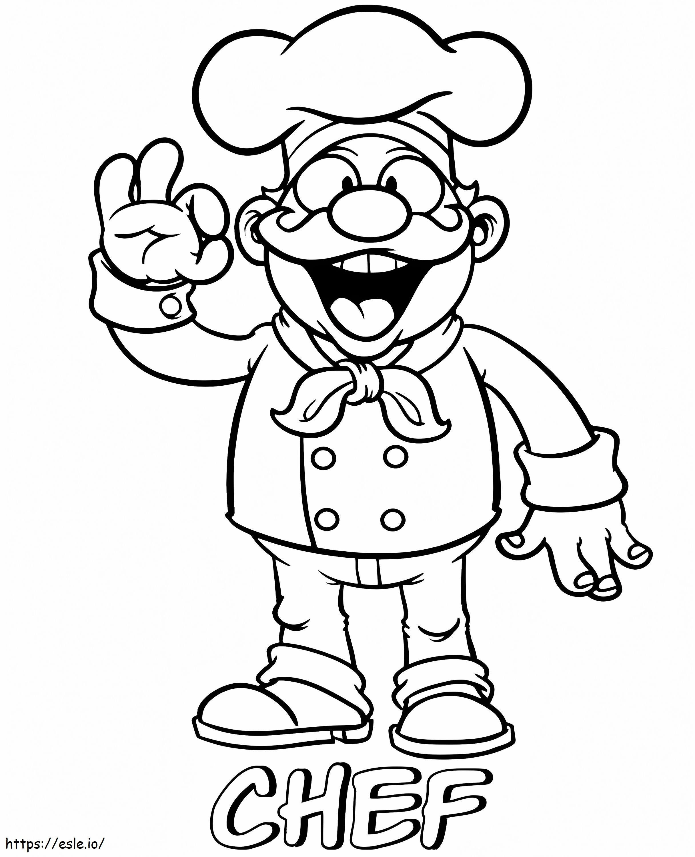 Funny Chef coloring page