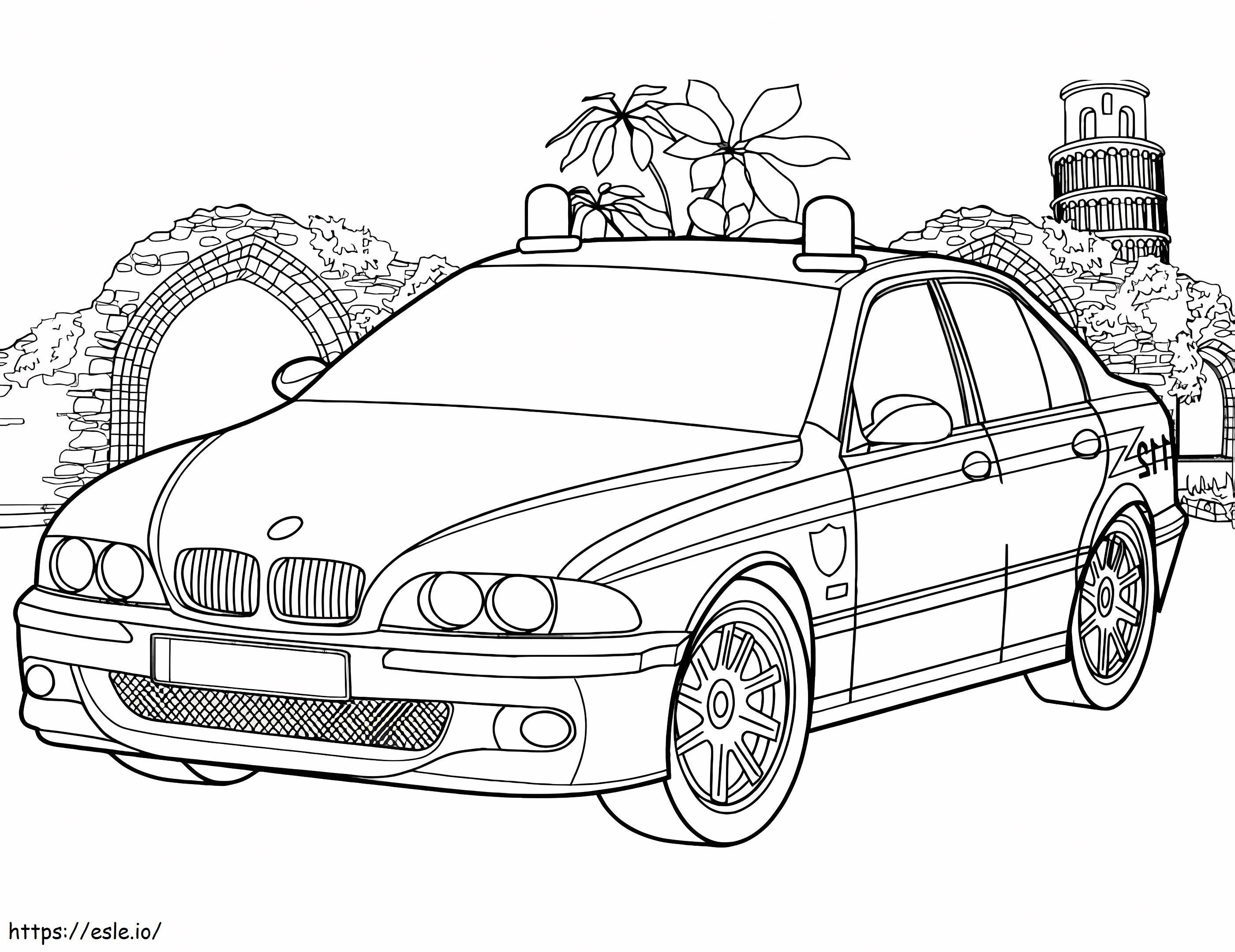 BMW Police Car coloring page