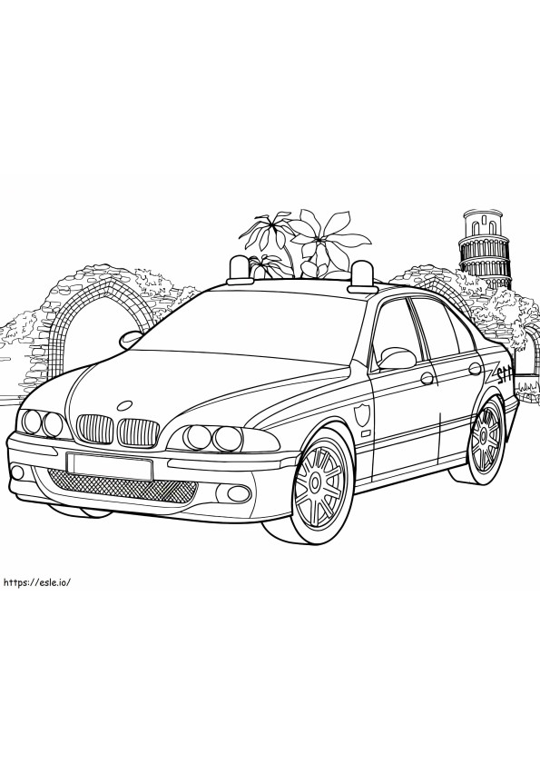 BMWのパトカー ぬりえ - 塗り絵