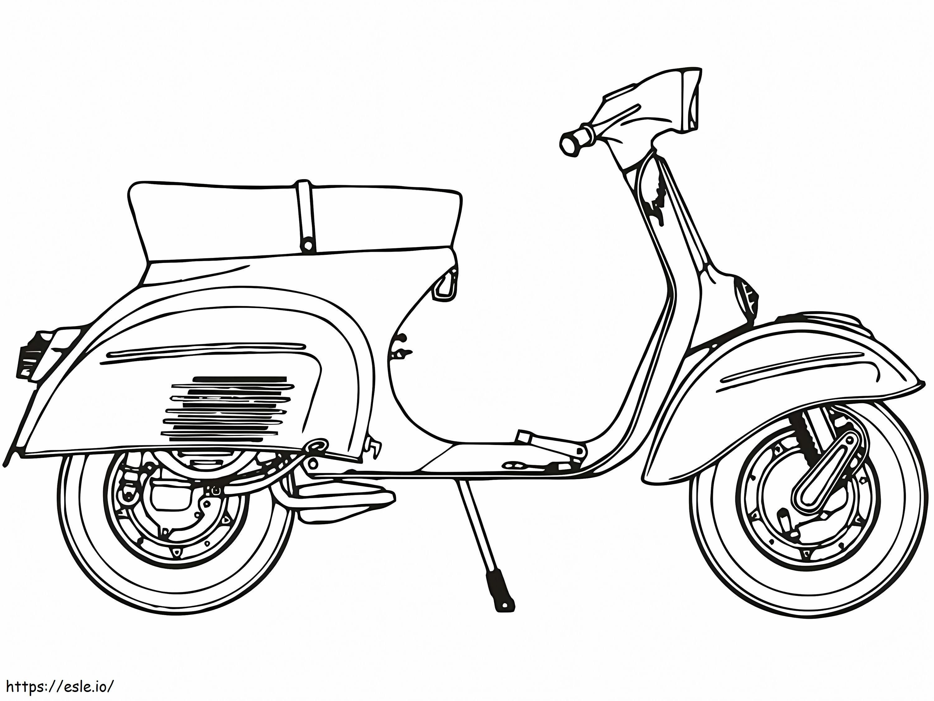 Moto Scooter Piaggio Vespa 125 Sprint para colorear