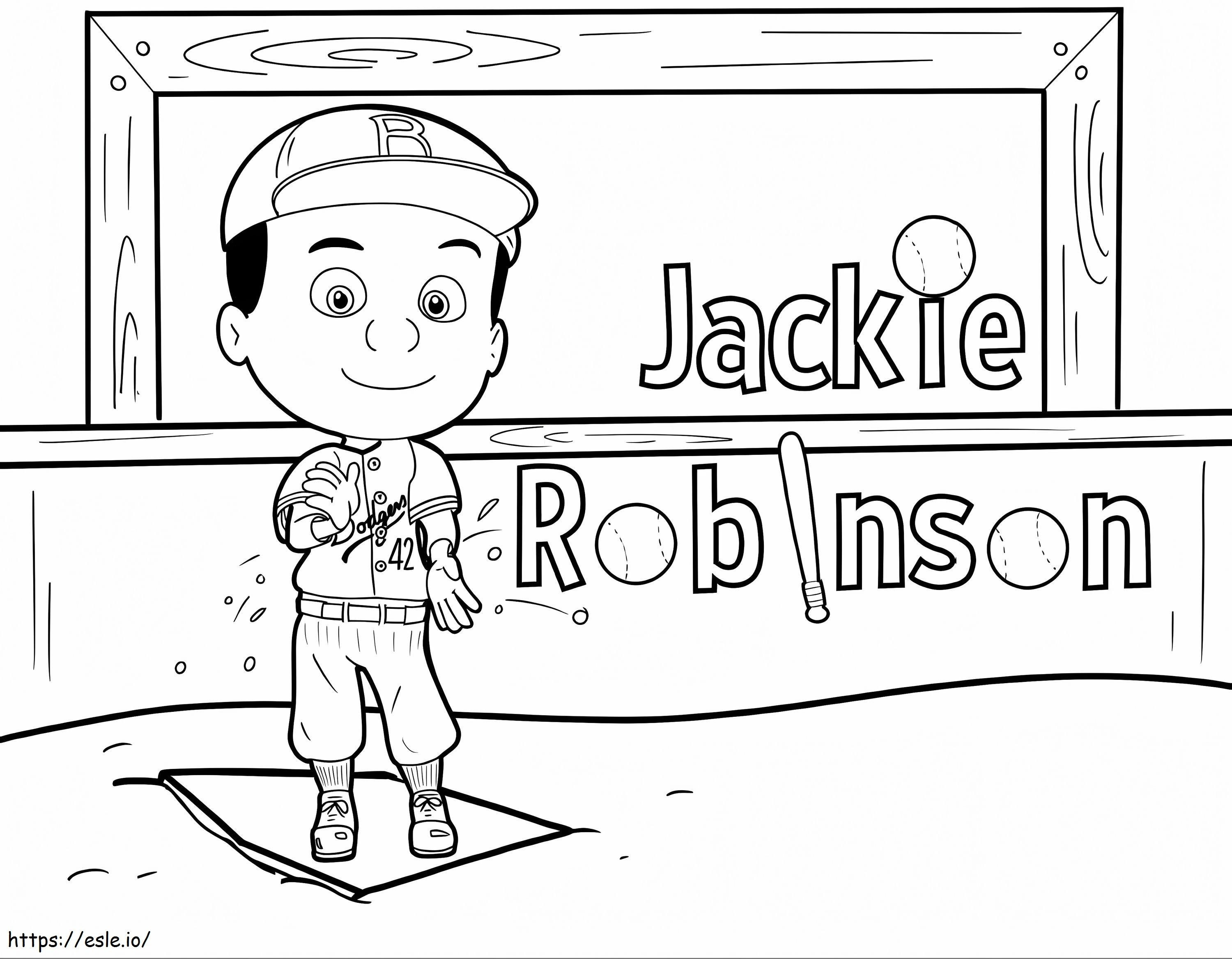La piccola Jackie Robinson da colorare