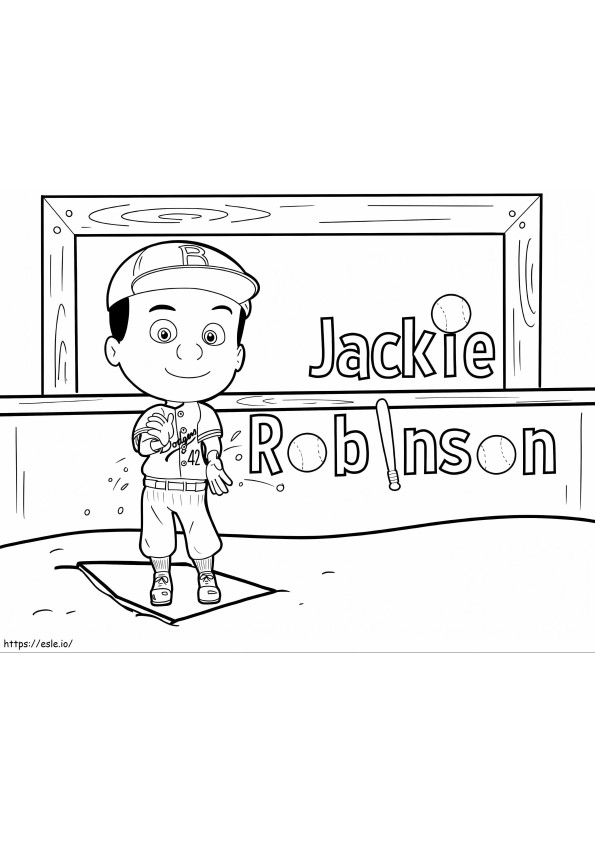 La pequeña Jackie Robinson para colorear