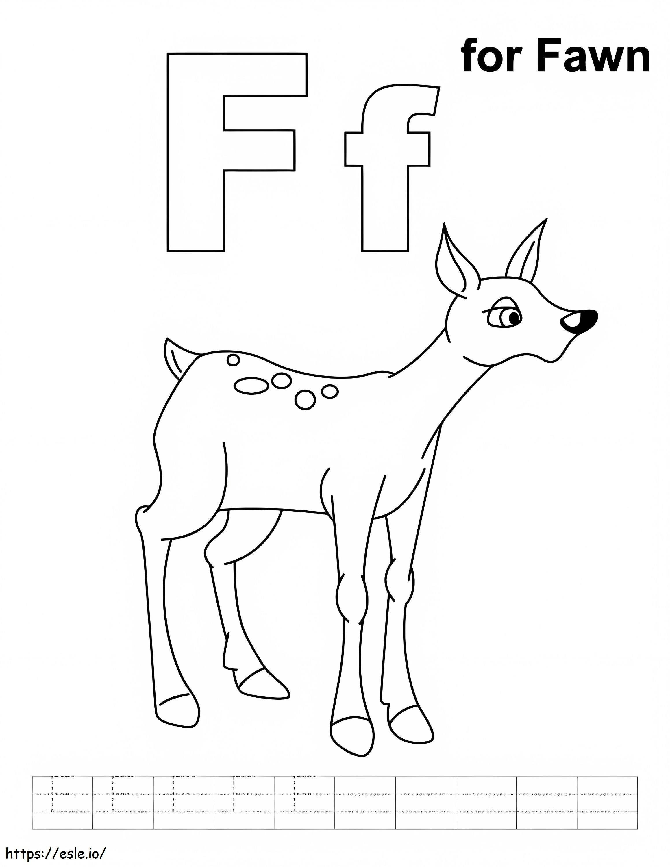 F For Fawn coloring page
