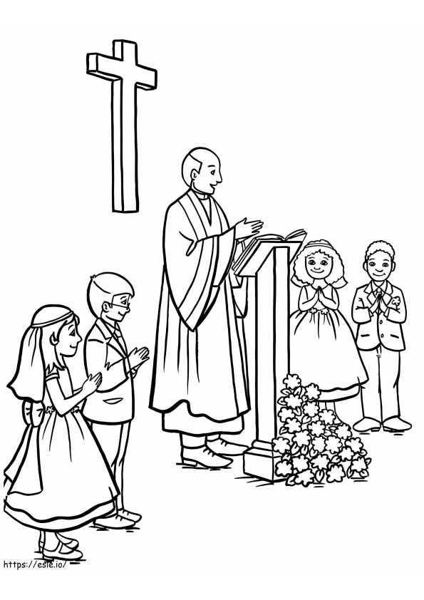 Kids During Church Communion coloring page
