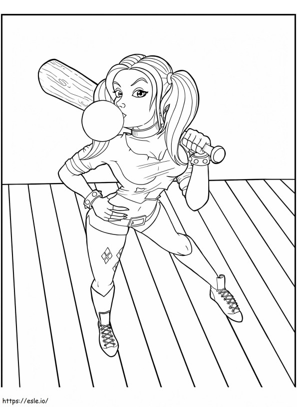Hermosa Harley Quinn coloring page