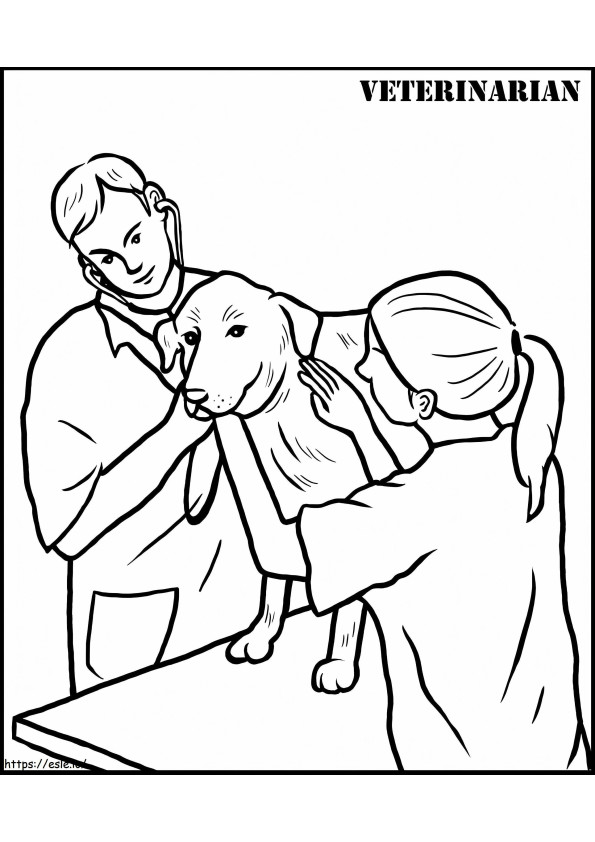 Dog Veterinarian coloring page