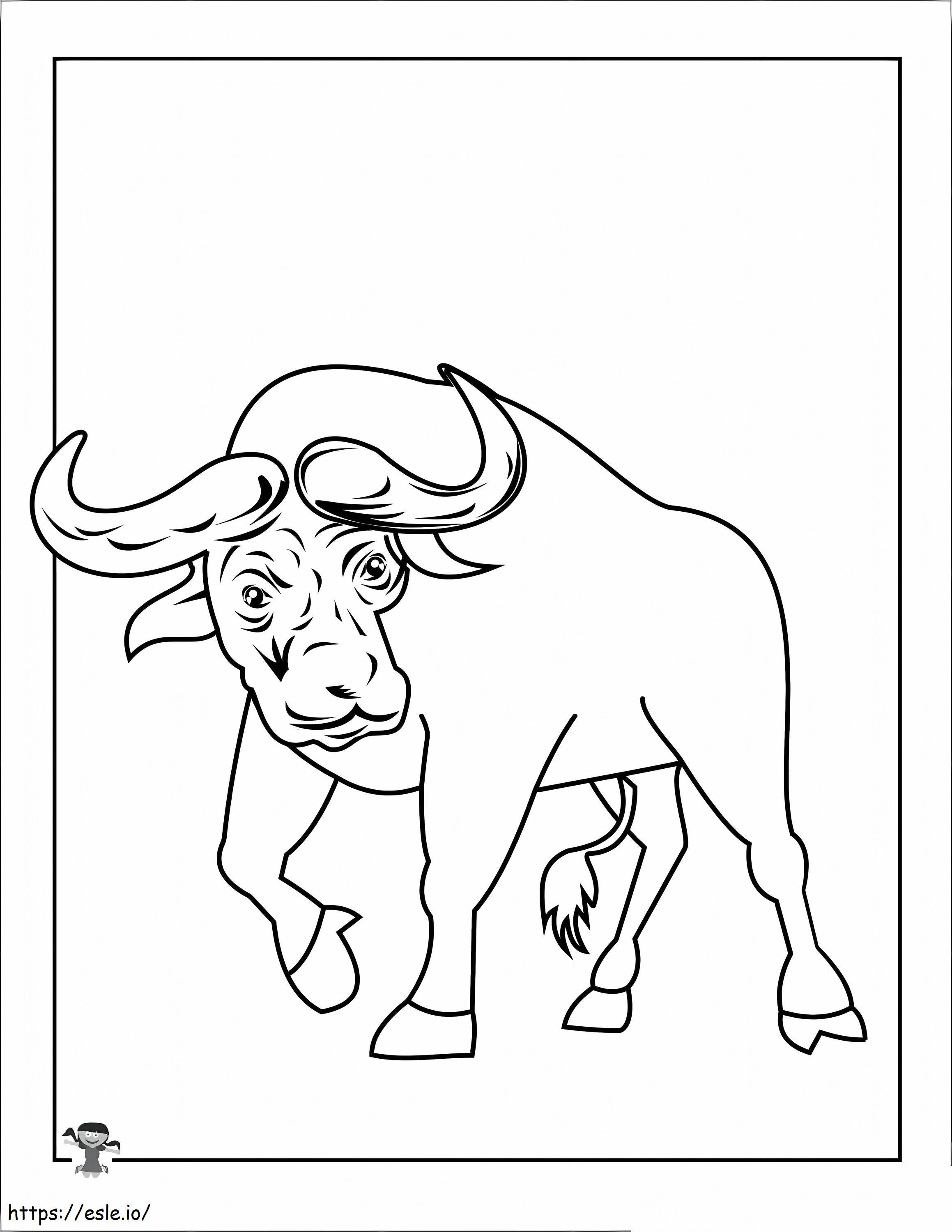 アフリカ水牛 ぬりえ - 塗り絵