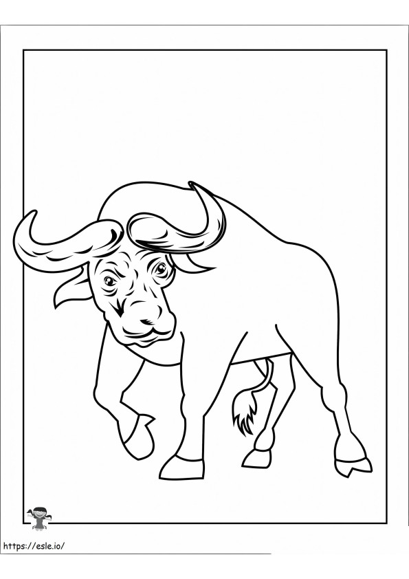 アフリカ水牛 ぬりえ - 塗り絵