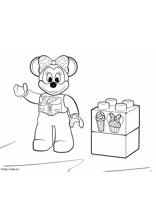Coloriage Minnie Mouse Lego Duplo à imprimer dessin