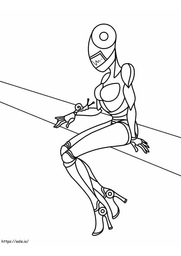 Lady Robot Schnecke ausmalbilder