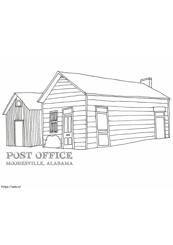 Postkantoor In Alabama kleurplaat