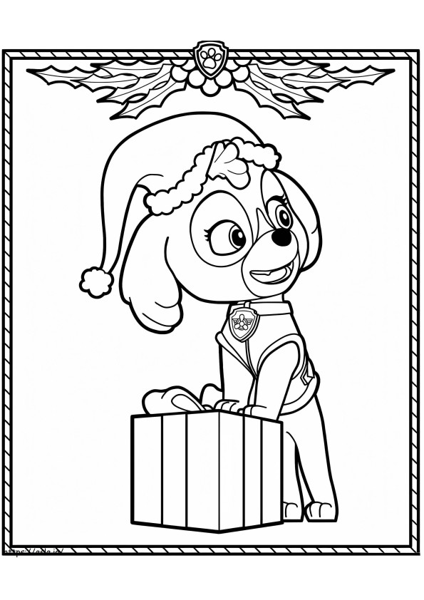 Patrulha Canina de Natal Skye para colorir