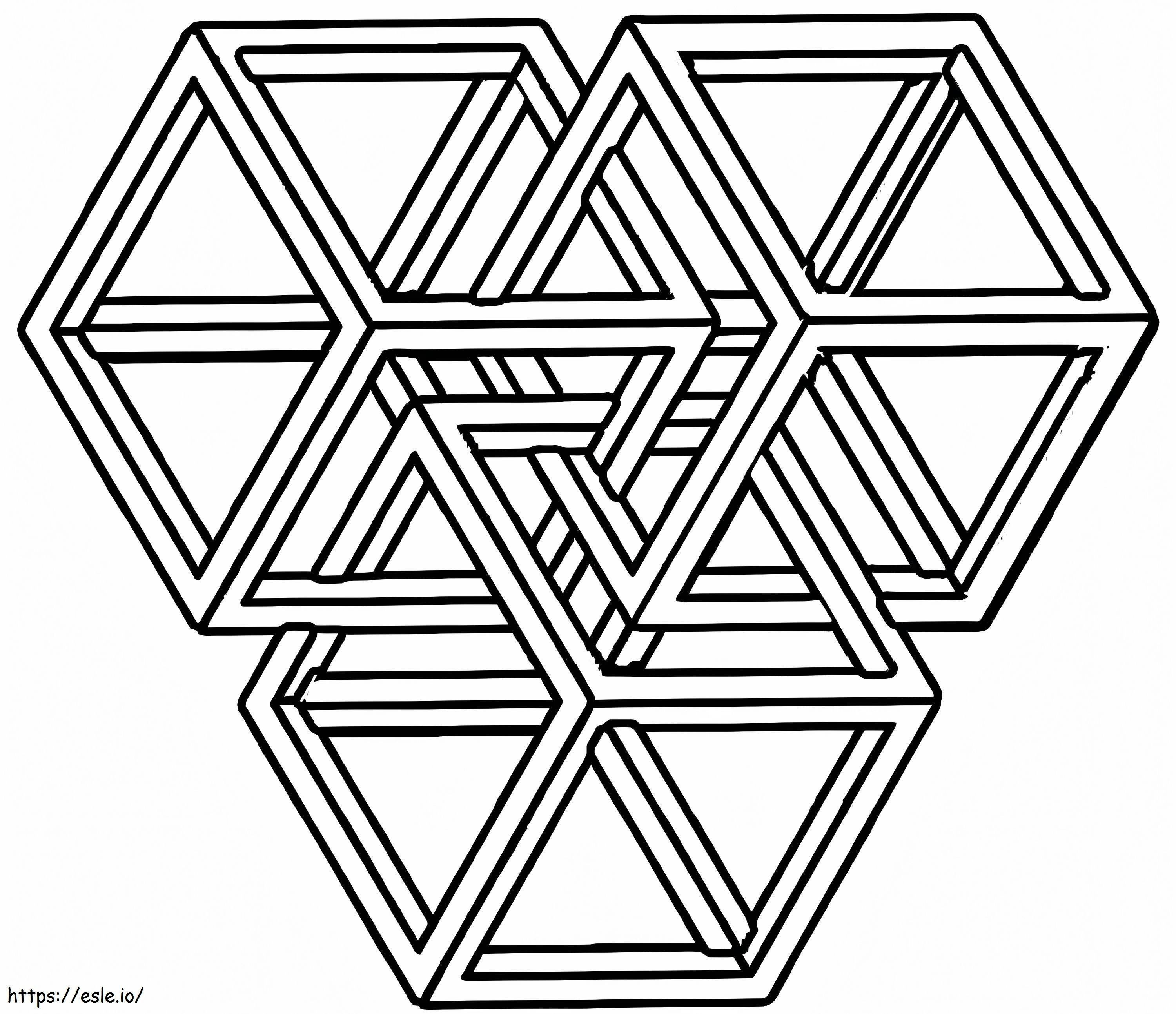 Coloriage Labyrinthe hexagonal à imprimer dessin
