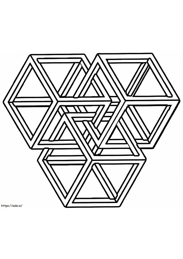 Coloriage Labyrinthe hexagonal à imprimer dessin