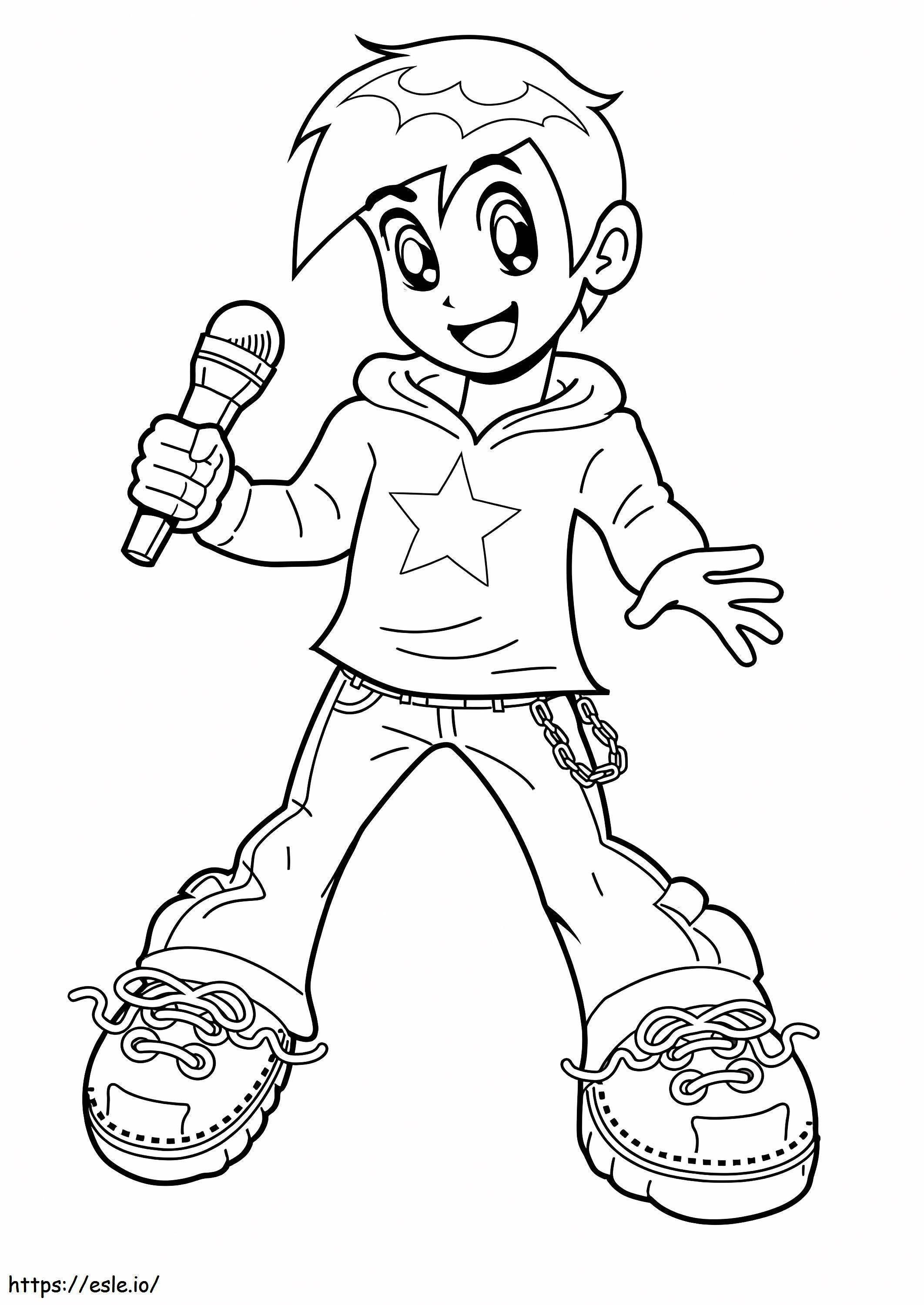 Cute Singer 1 coloring page