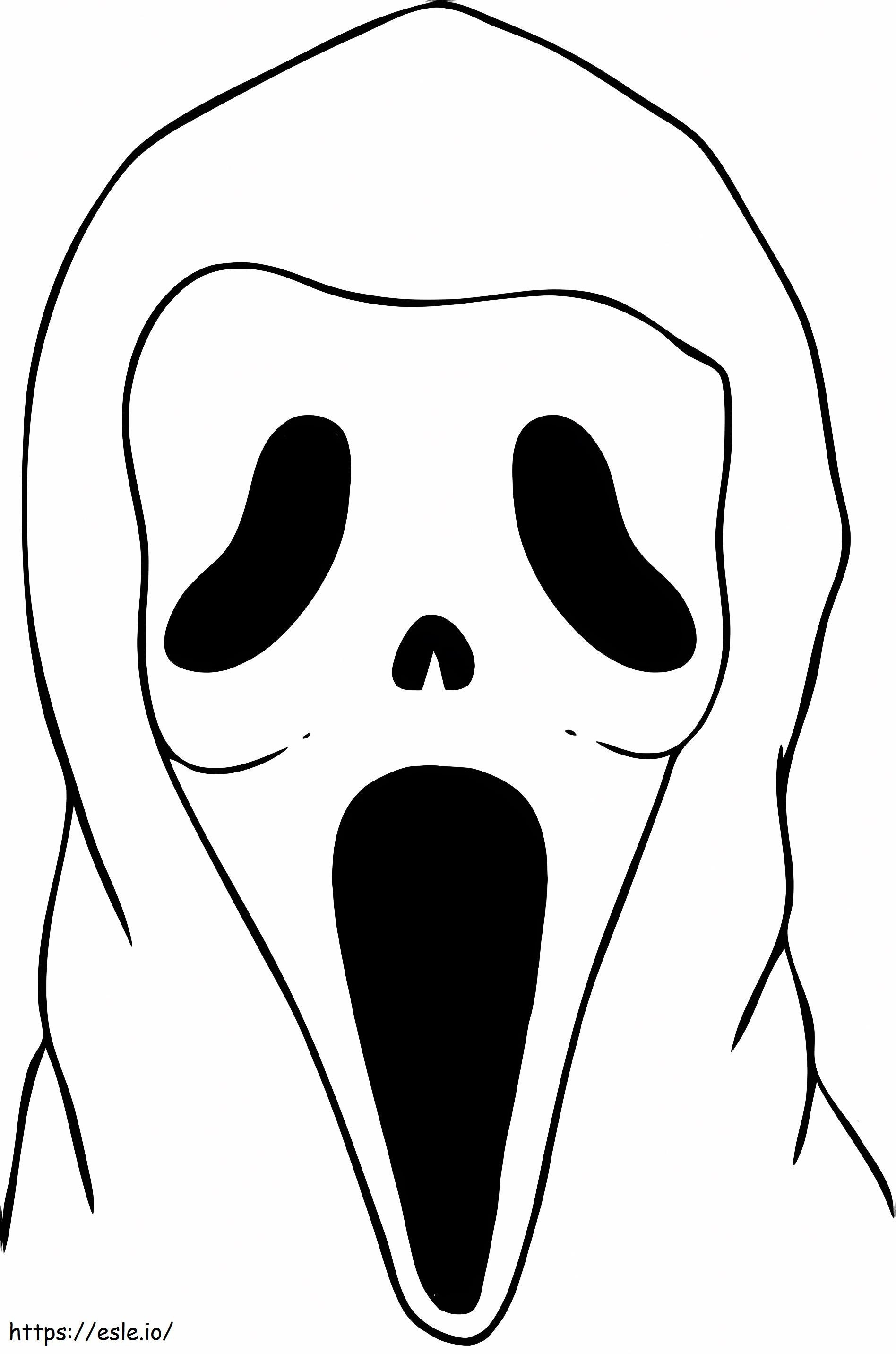 Coloriage Joli visage fantôme à imprimer dessin