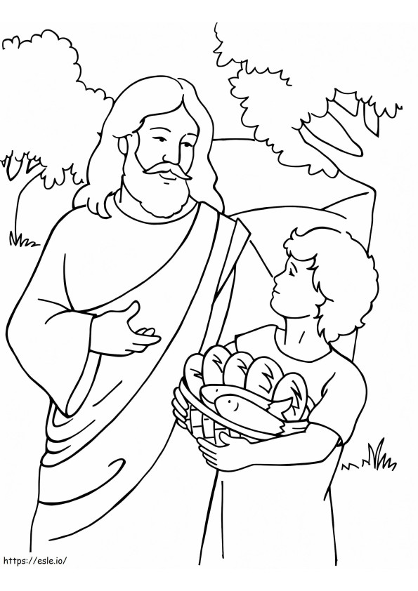 Jesus Feeds 5000 coloring page