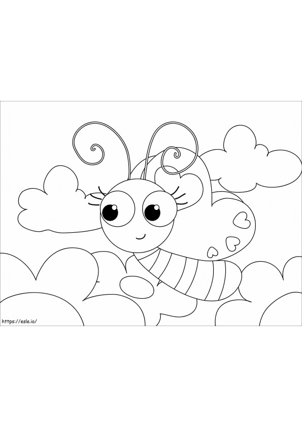 Cute Butterfly Flying coloring page