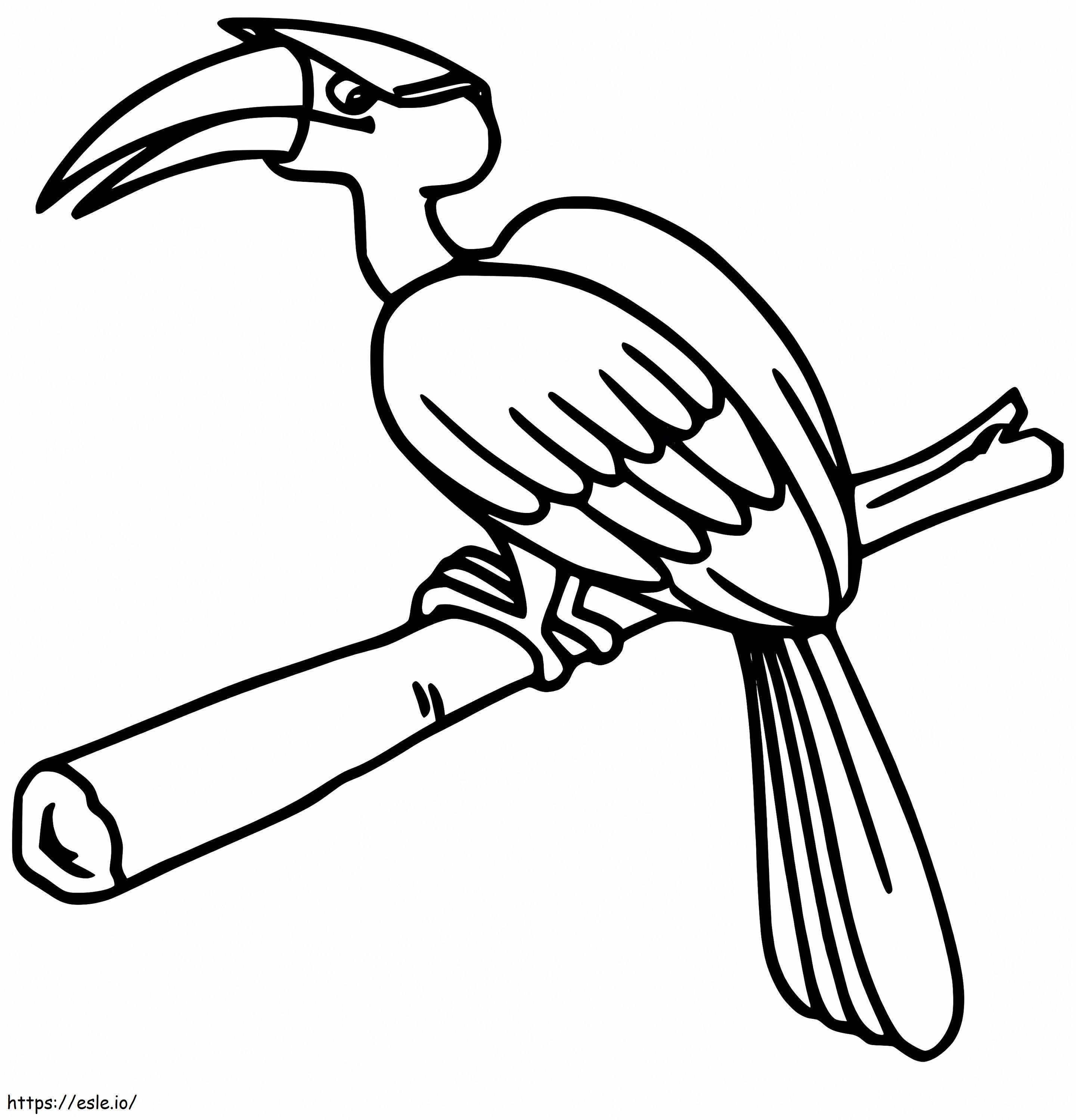Free Printable Hornbill coloring page