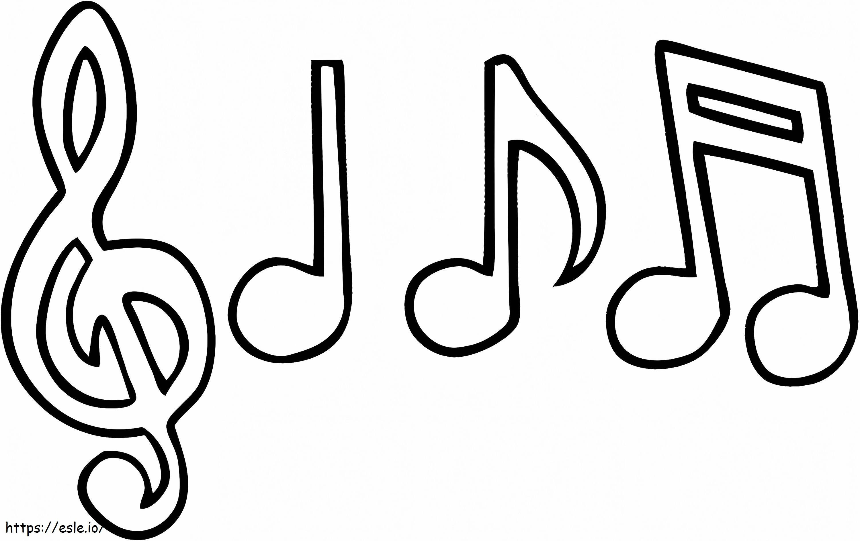 Music Notes 9 coloring page