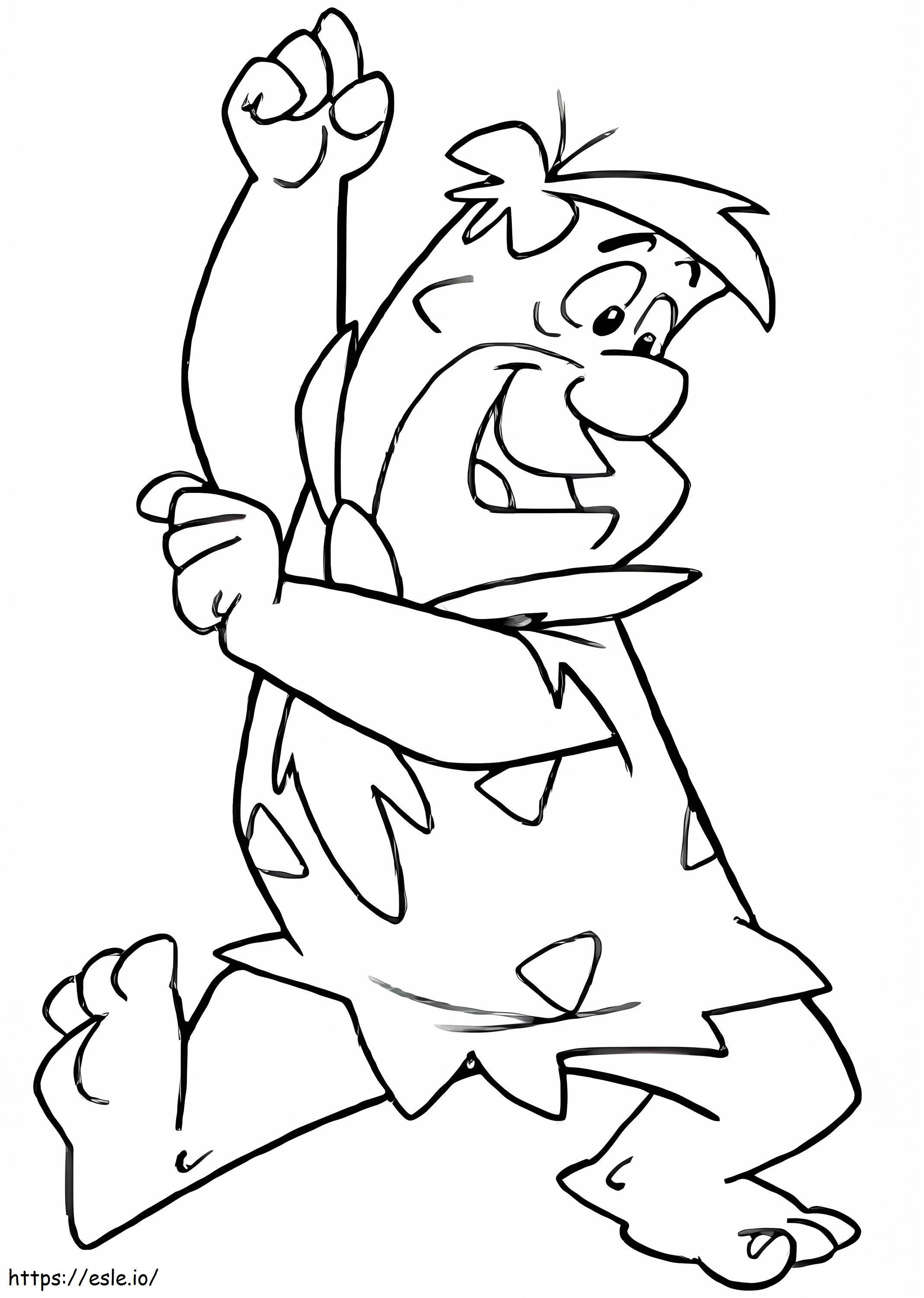Fred Flintstone Dancing coloring page